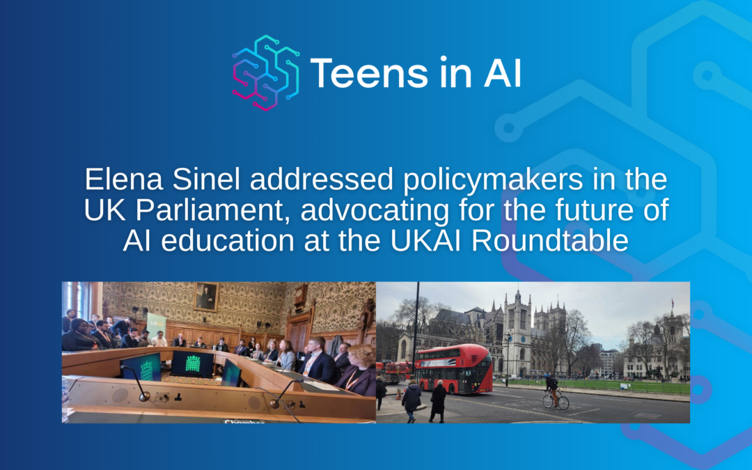 Elena Sinel on UK Parliament UKAI Roundtable speaking on AI Education