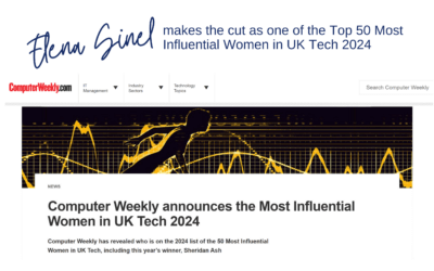 Elena Sinel makes the cut for Top 50 of Computer Weekly’s Most Influential Women in UK Tech 2024